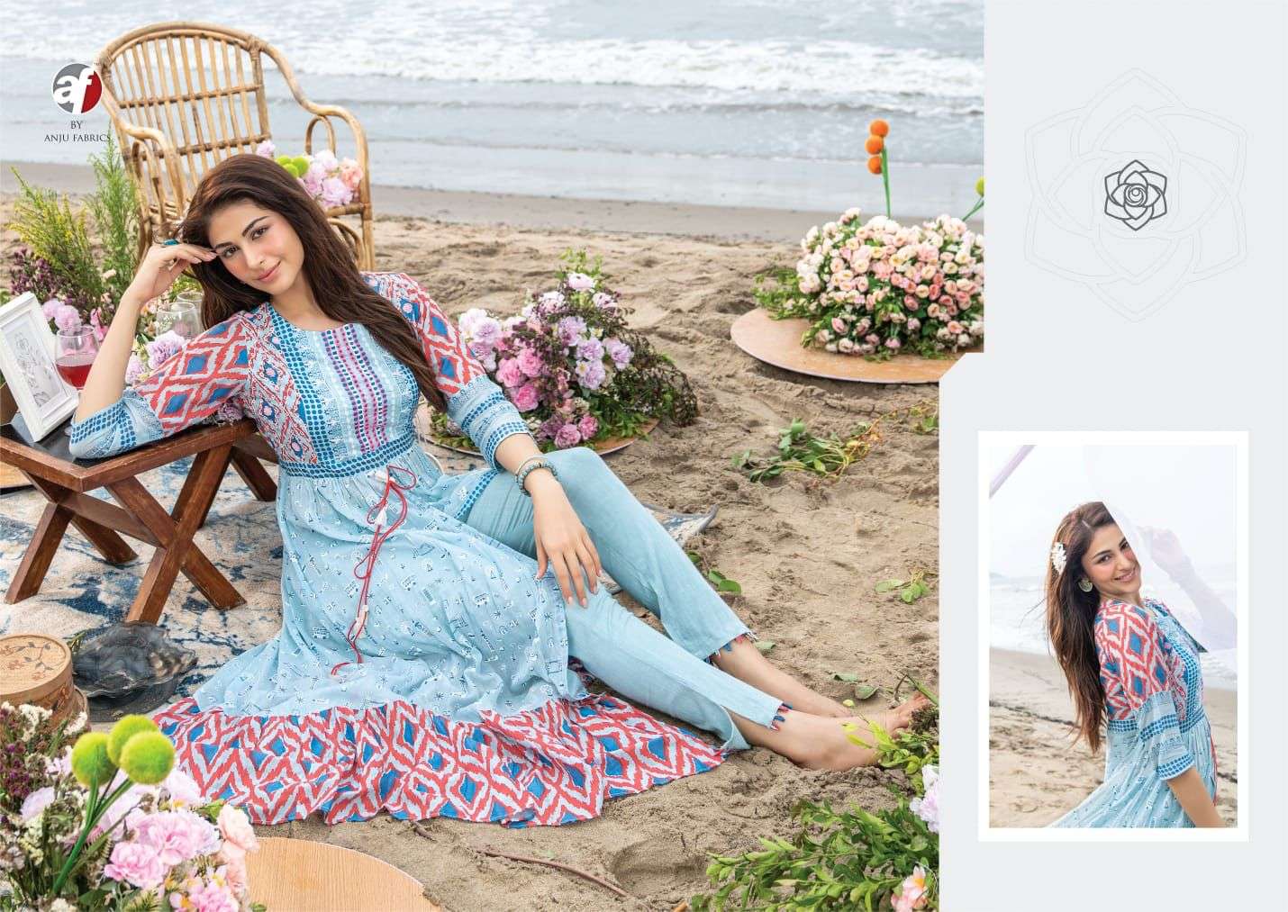 CENTRE SLIT KURTI WITH PANT Catalogue  Breezy