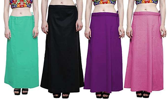 Stylo Women's Pure Poplin Cotton No Color Bleeding Saree Skirt Petticoat -  Set of 5 (123, Multicolor, XXL) : Amazon.in: Clothing & Accessories