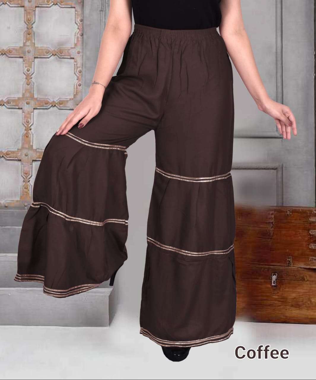 Cottonindia Heavy Riyon Plane Plazzo