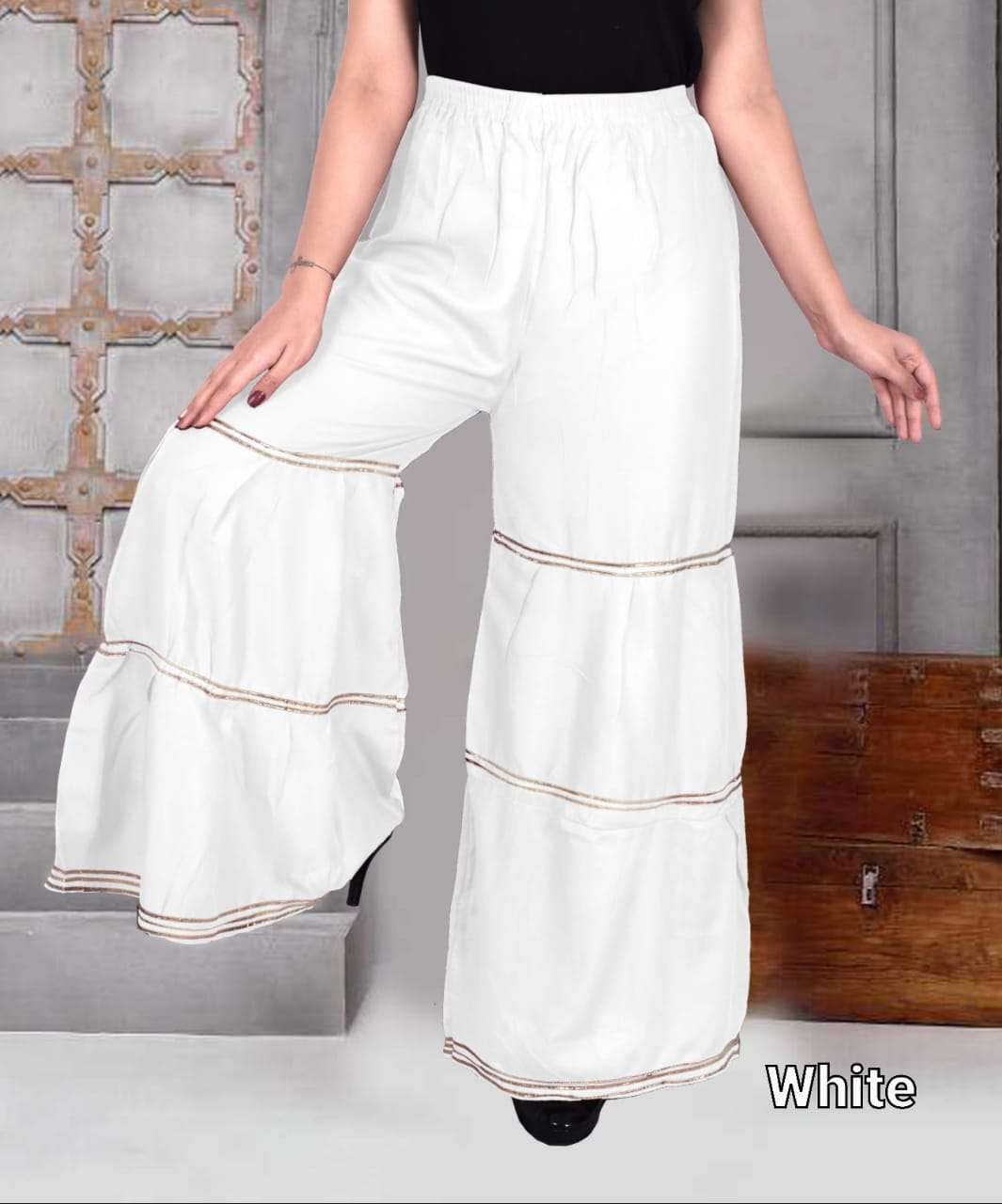 Cottonindia Heavy Riyon Plane Plazzo