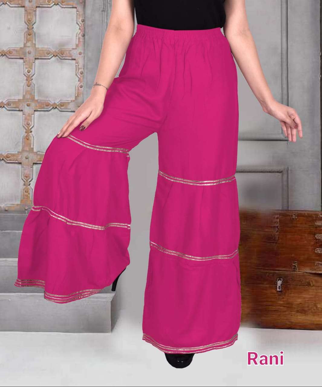 Cottonindia Heavy Riyon Plane Plazzo