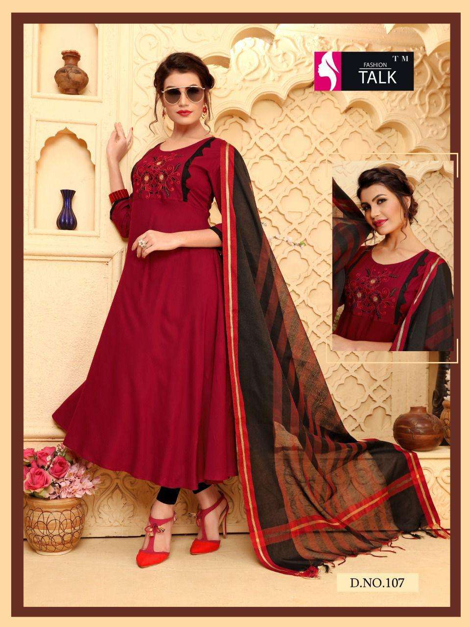 FASHION TALK  NEW RICH GIRL vol.2 Kurti with dupatta Plain Anarkali Kurtis