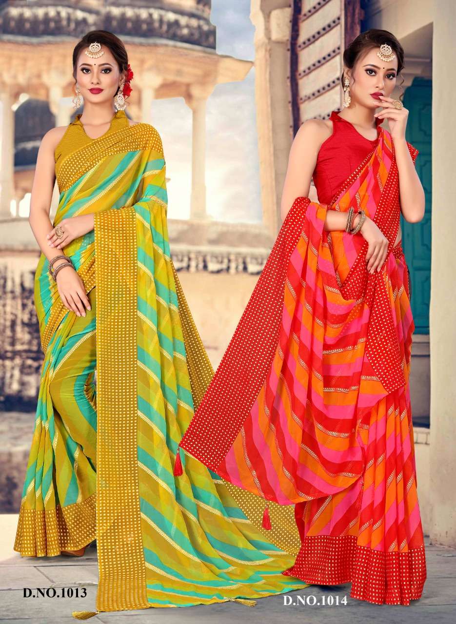 FC launch Hariyali Laheriya Printed Georgette Sarees Catalogue