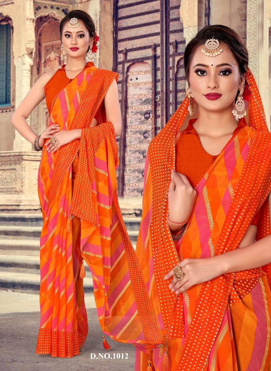 FC launch Hariyali Laheriya Printed Georgette Sarees Catalogue