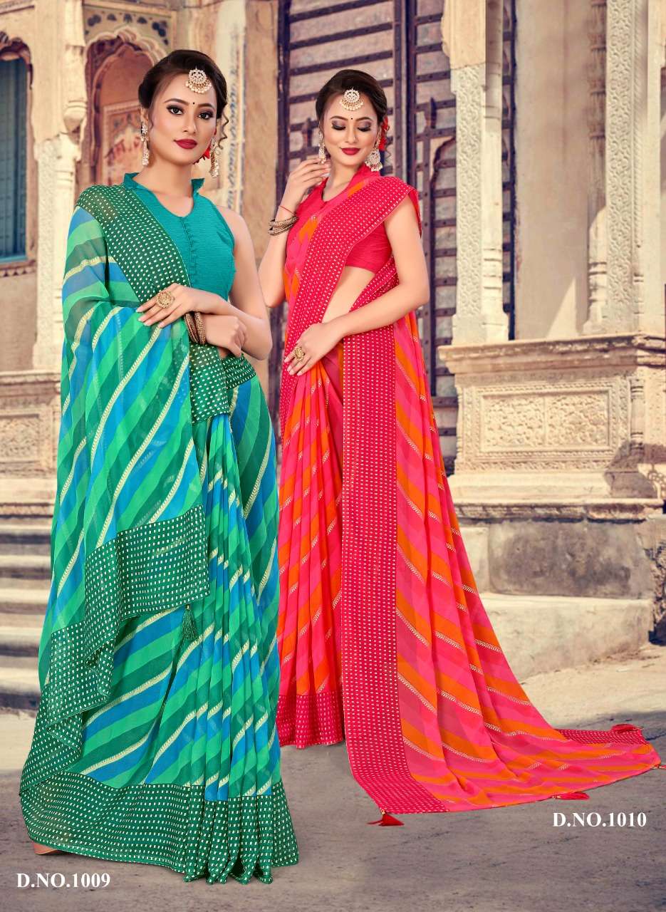 FC launch Hariyali Laheriya Printed Georgette Sarees Catalogue