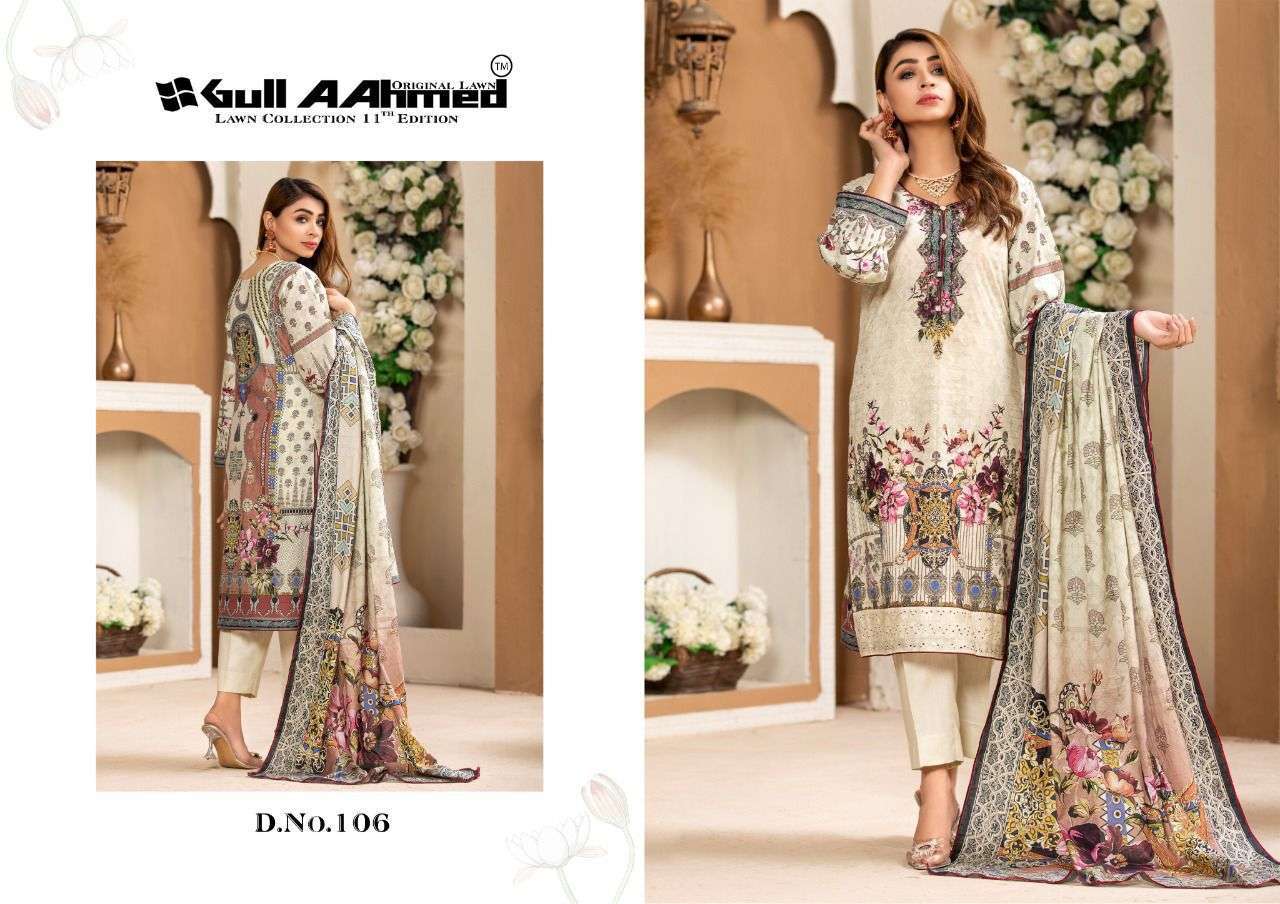 GUL AHMED LAUNCH GULAHMED VOL 11 PURE LAWN SALWAR KAMEEZ WITH MAL MAL DUPPATA