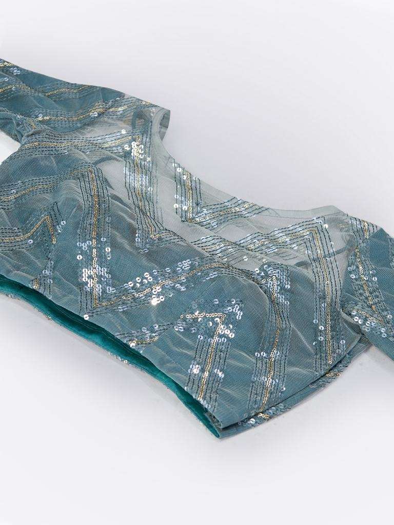Indian Bridal wear gray Sequins Designer Lehenga and Blouse With Dupatta