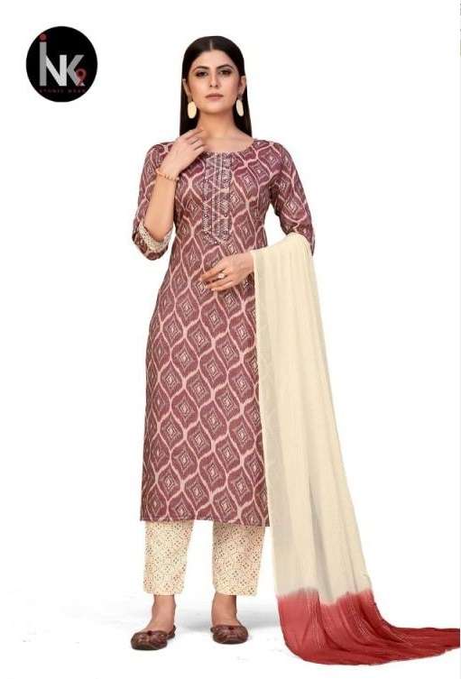 INK 9 KGF VOL 2 RAYON FOIL PRINT DESIGNER READY MADE TOP BOTTOM WITH DUPATTA