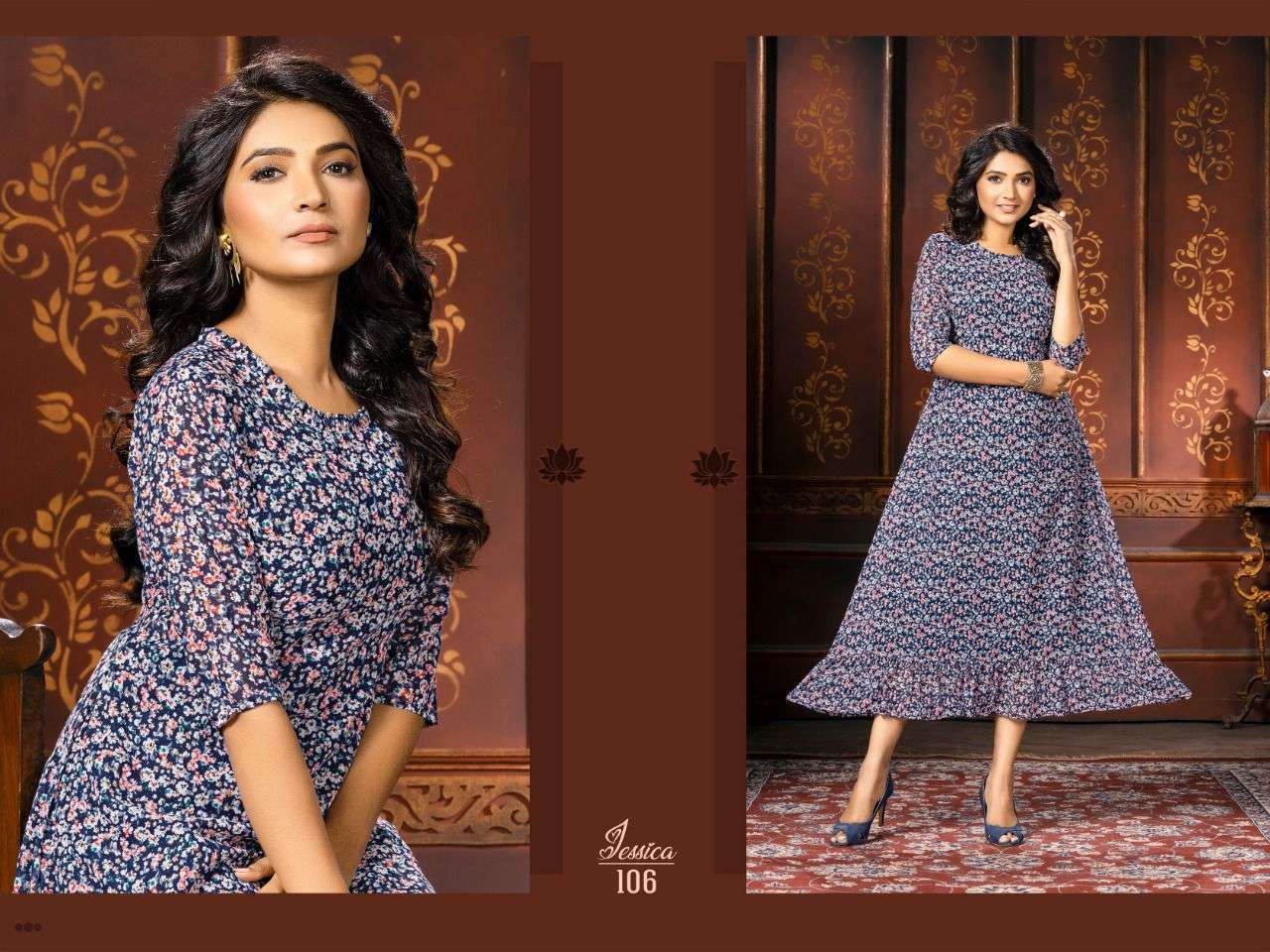 Blue Hills Kurti Present Lachak Heavy Rayon Frock Style Long Kurtis Catalog  Wholesaler - Geetanjali Fashions