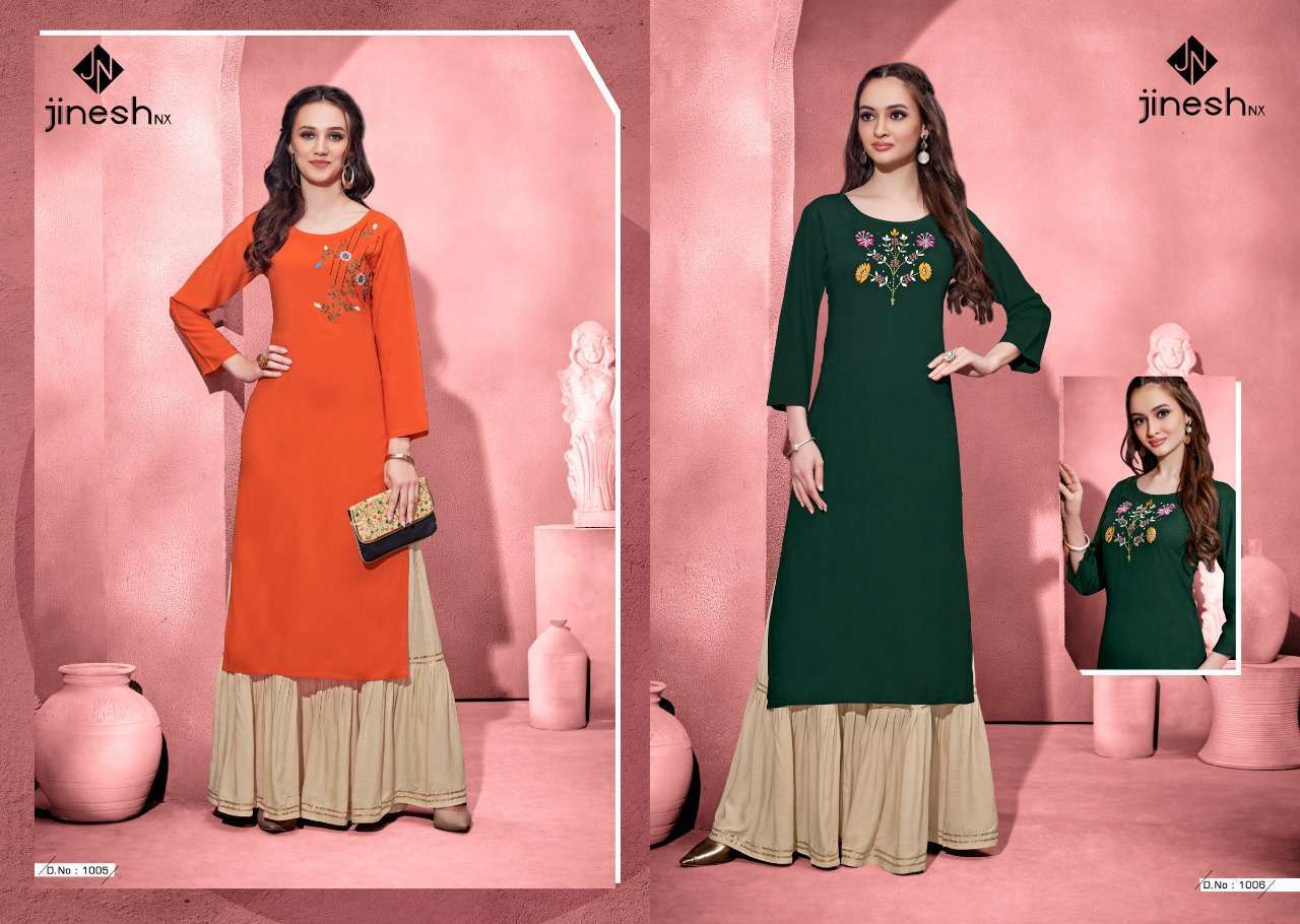  JINESH NX ZOOLEE FANCY READYMADE KURTI WITH SHARARA SUPPLIER