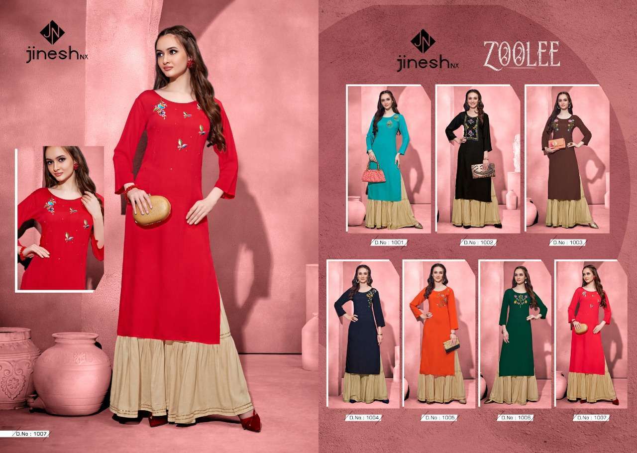 JINESH NX ZOOLEE FANCY READYMADE KURTI WITH SHARARA SUPPLIER
