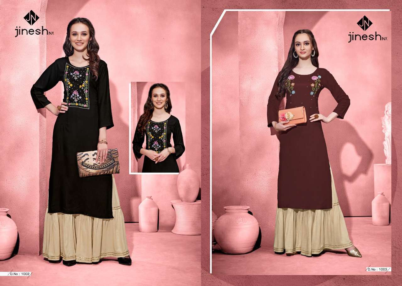  JINESH NX ZOOLEE FANCY READYMADE KURTI WITH SHARARA SUPPLIER