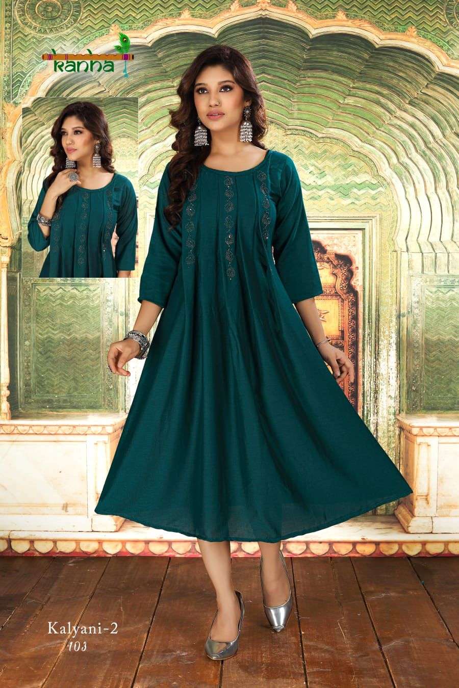 New Branded Blue Pure Cotton Straight Long Kurtis for Women Stylish Latest  Bandhani Design with Fancy