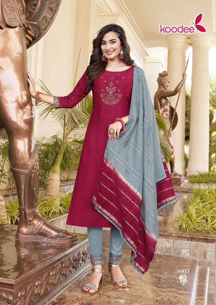 KOODEE SAHELI VOL 13 VISCOSE EMBROIDERY WORK FESTIVE WEAR READY MADE
