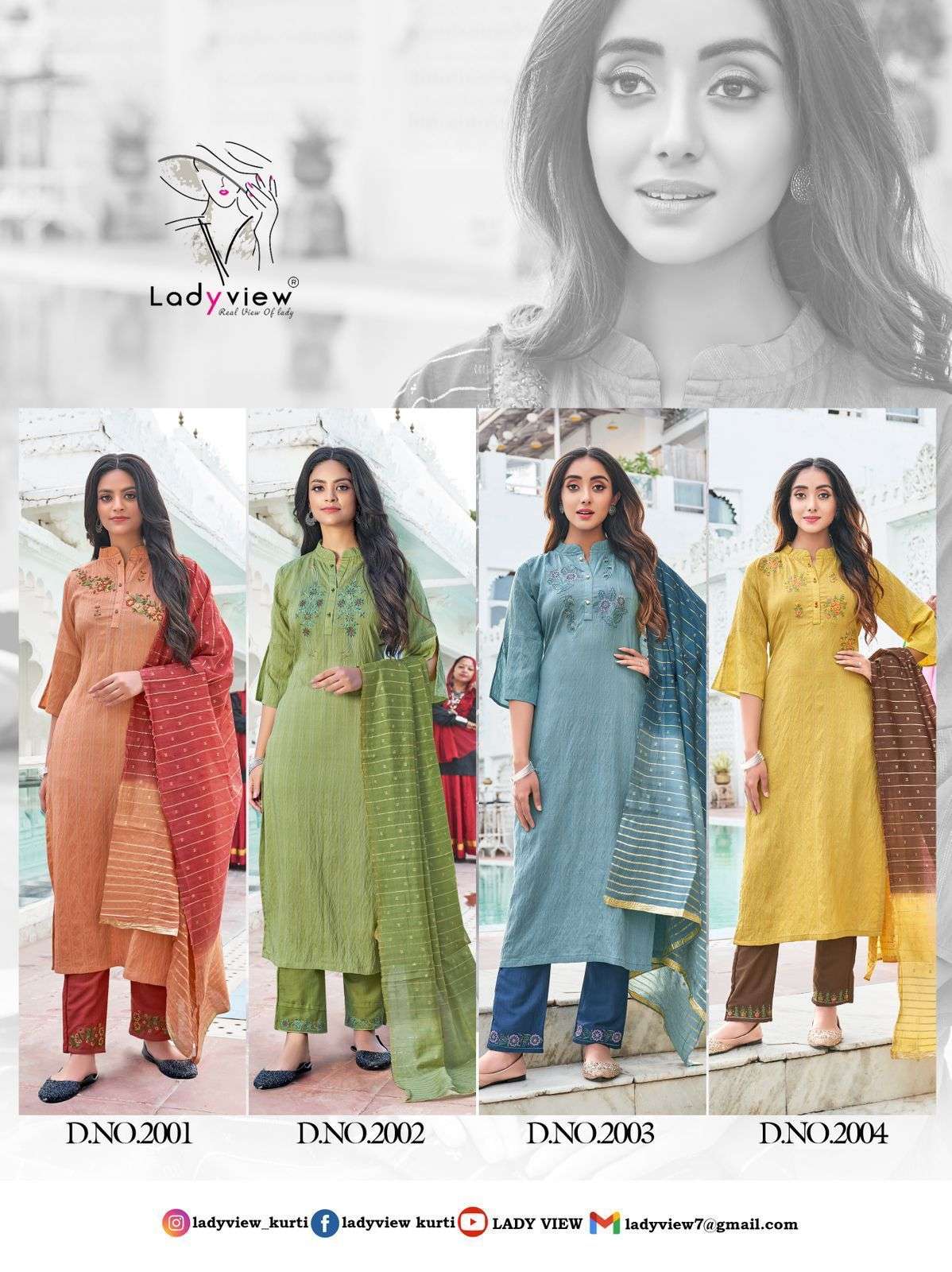 Lady view launch SUNDRA VOL 2 Catalogue   Kurti Dupatta with plazzo manufacture Price