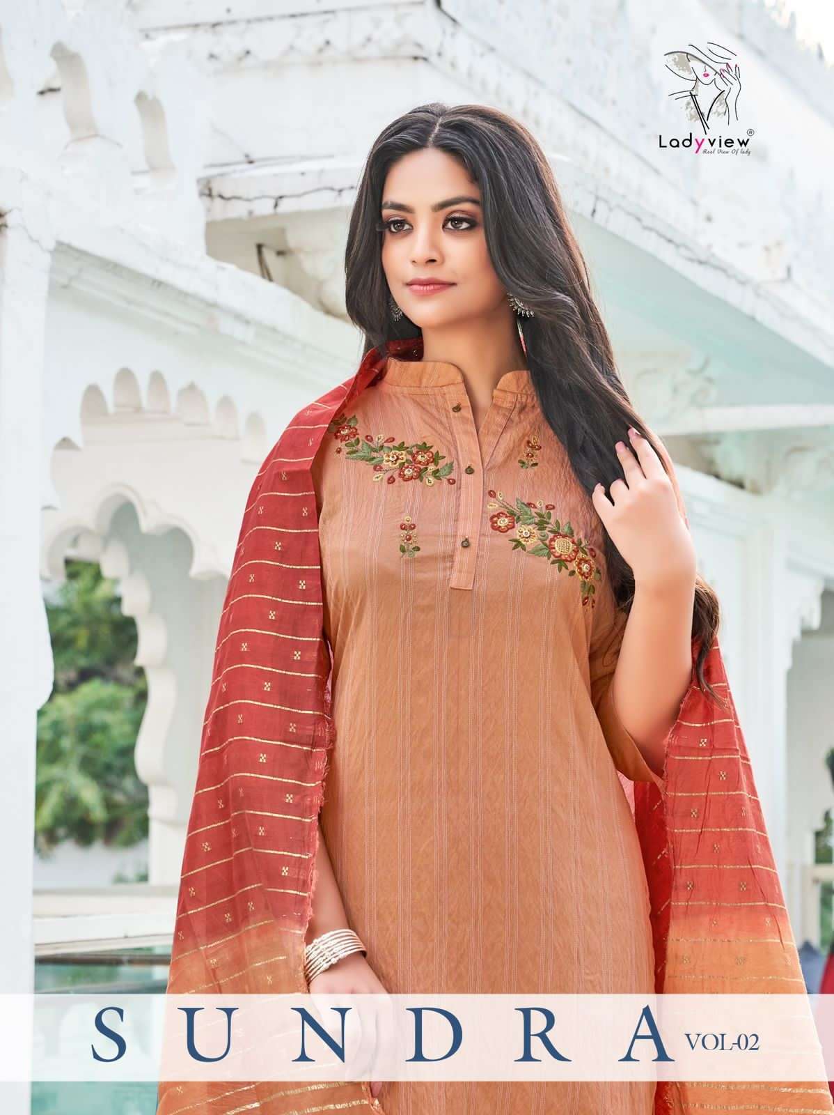 Lady view launch SUNDRA VOL 2 Catalogue   Kurti Dupatta with plazzo manufacture Price