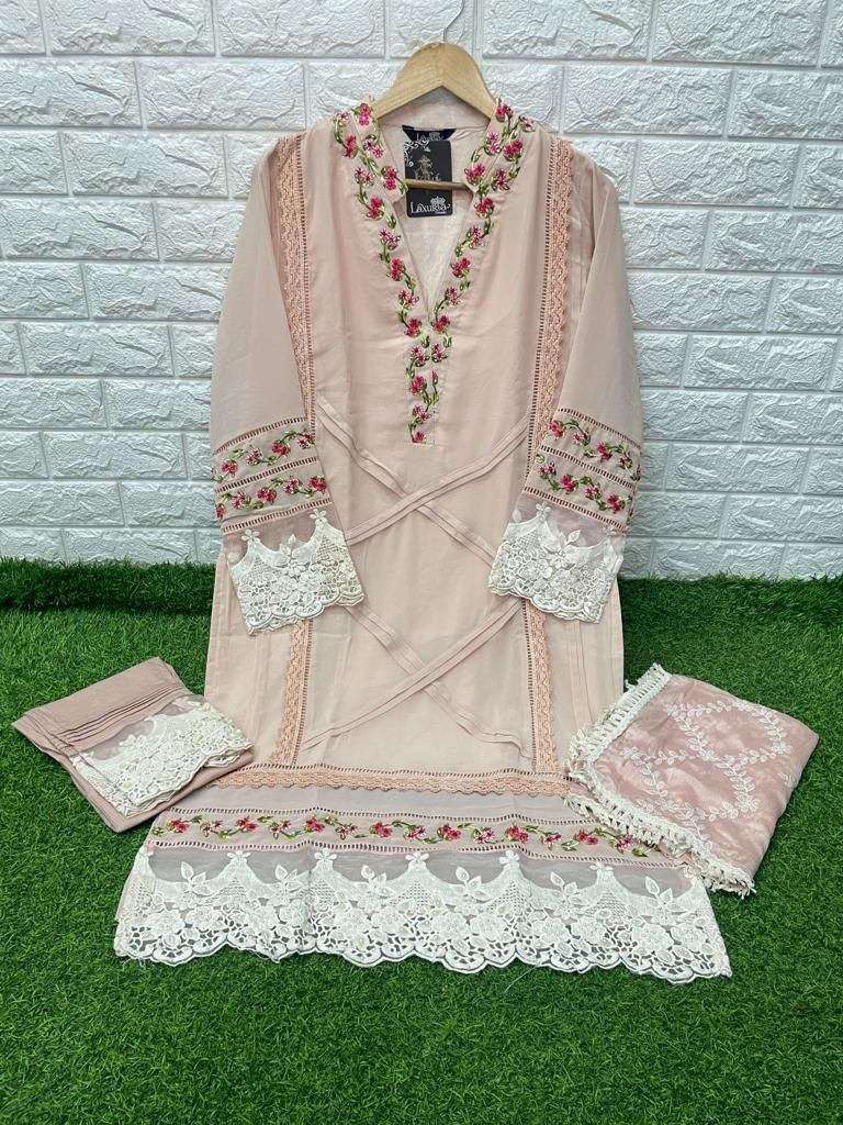 LAXURIA TRENDZ 1186 GEORGETTE EMBROIDERY TOP BOTTOM AND DUPATTA