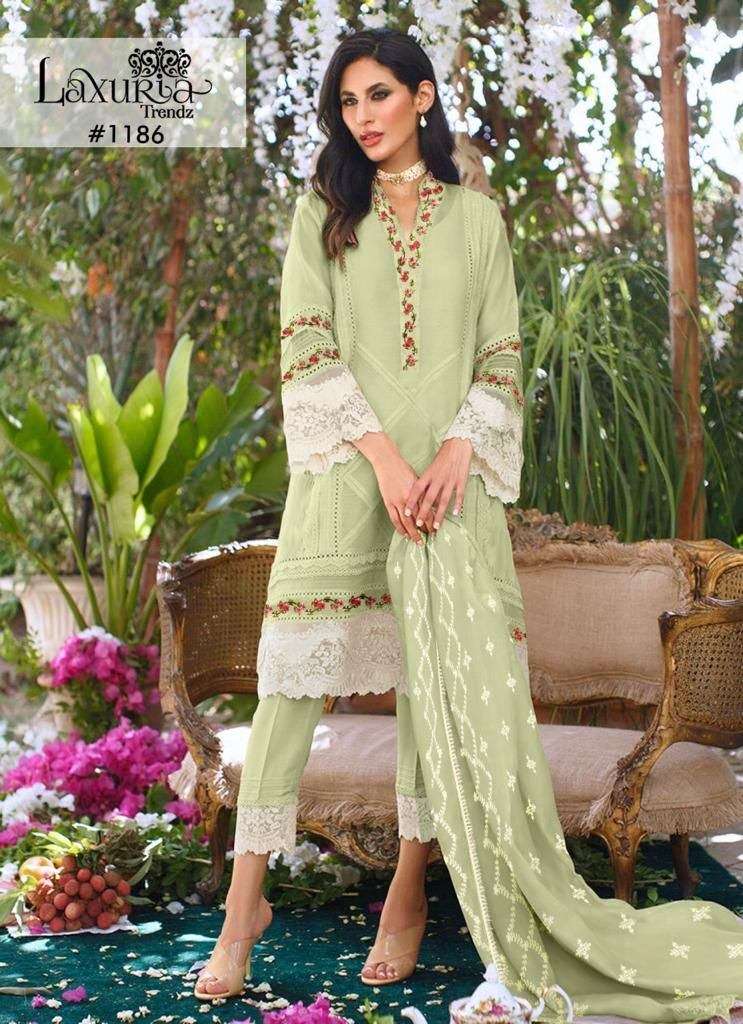 LAXURIA TRENDZ 1186 GEORGETTE EMBROIDERY TOP BOTTOM AND DUPATTA