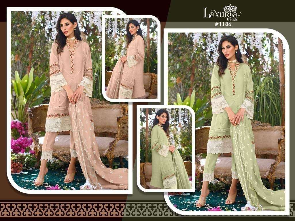 LAXURIA TRENDZ 1186 GEORGETTE EMBROIDERY TOP BOTTOM AND DUPATTA