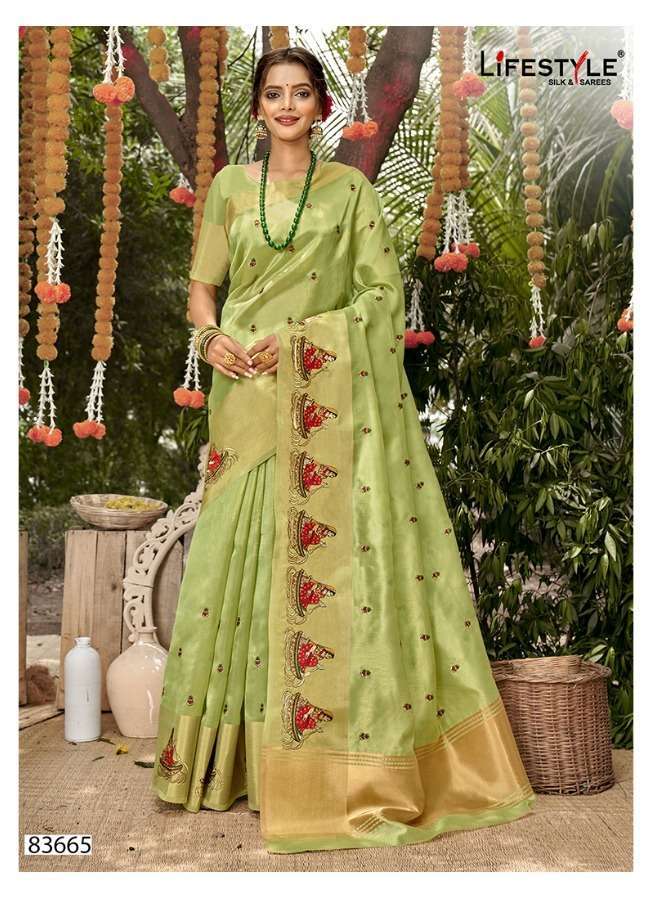 LIFESTYLE ORGANZA WEAVES VOL 1 FANCY SAREE SUPPLIER