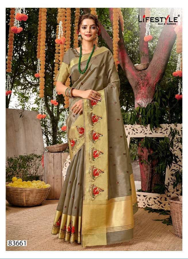LIFESTYLE ORGANZA WEAVES VOL 1 FANCY SAREE SUPPLIER