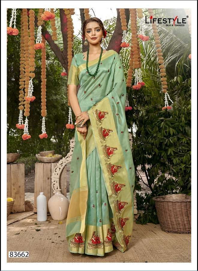 LIFESTYLE ORGANZA WEAVES VOL 1 FANCY SAREE SUPPLIER