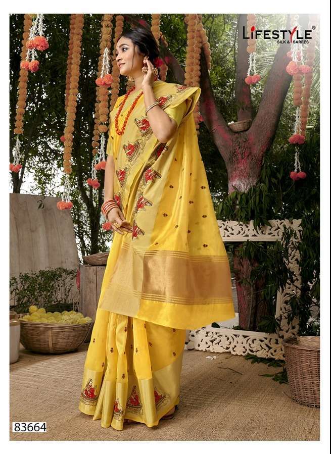 LIFESTYLE ORGANZA WEAVES VOL 1 FANCY SAREE SUPPLIER