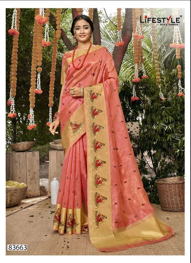 LIFESTYLE ORGANZA WEAVES VOL 1 FANCY SAREE SUPPLIER