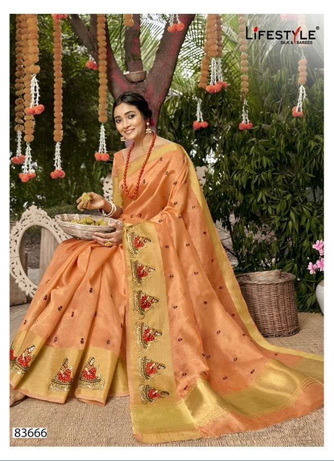LIFESTYLE ORGANZA WEAVES VOL 1 FANCY SAREE SUPPLIER