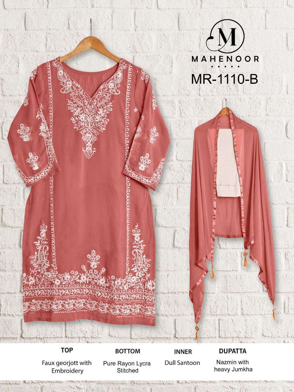 MAHENOOR PRESENT MR 1110 GEORGETTE PAKISTANI READYMADE SALWAR KAMEEZ