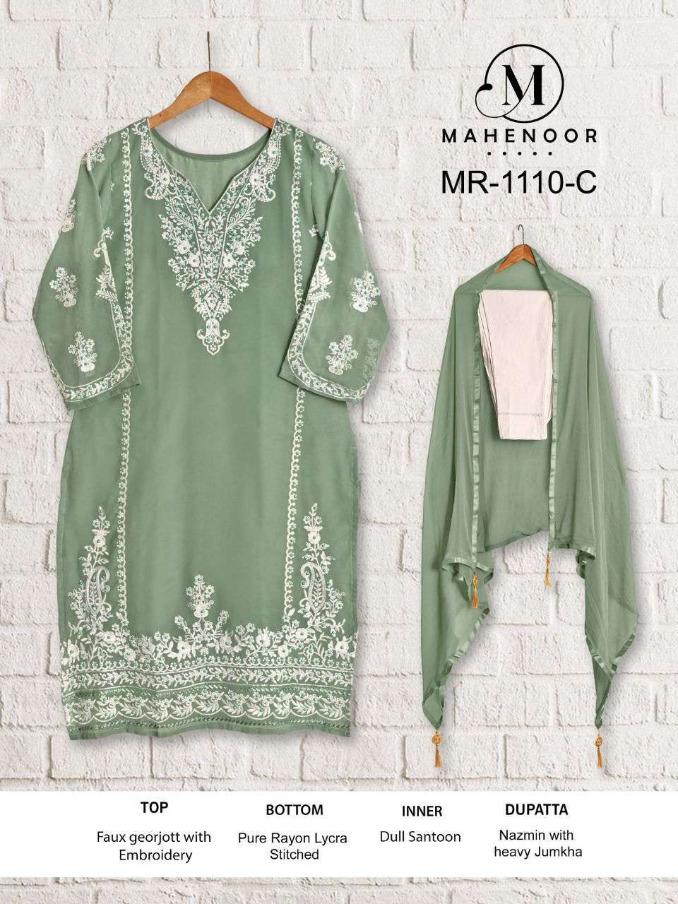 MAHENOOR PRESENT MR 1110 GEORGETTE PAKISTANI READYMADE SALWAR KAMEEZ