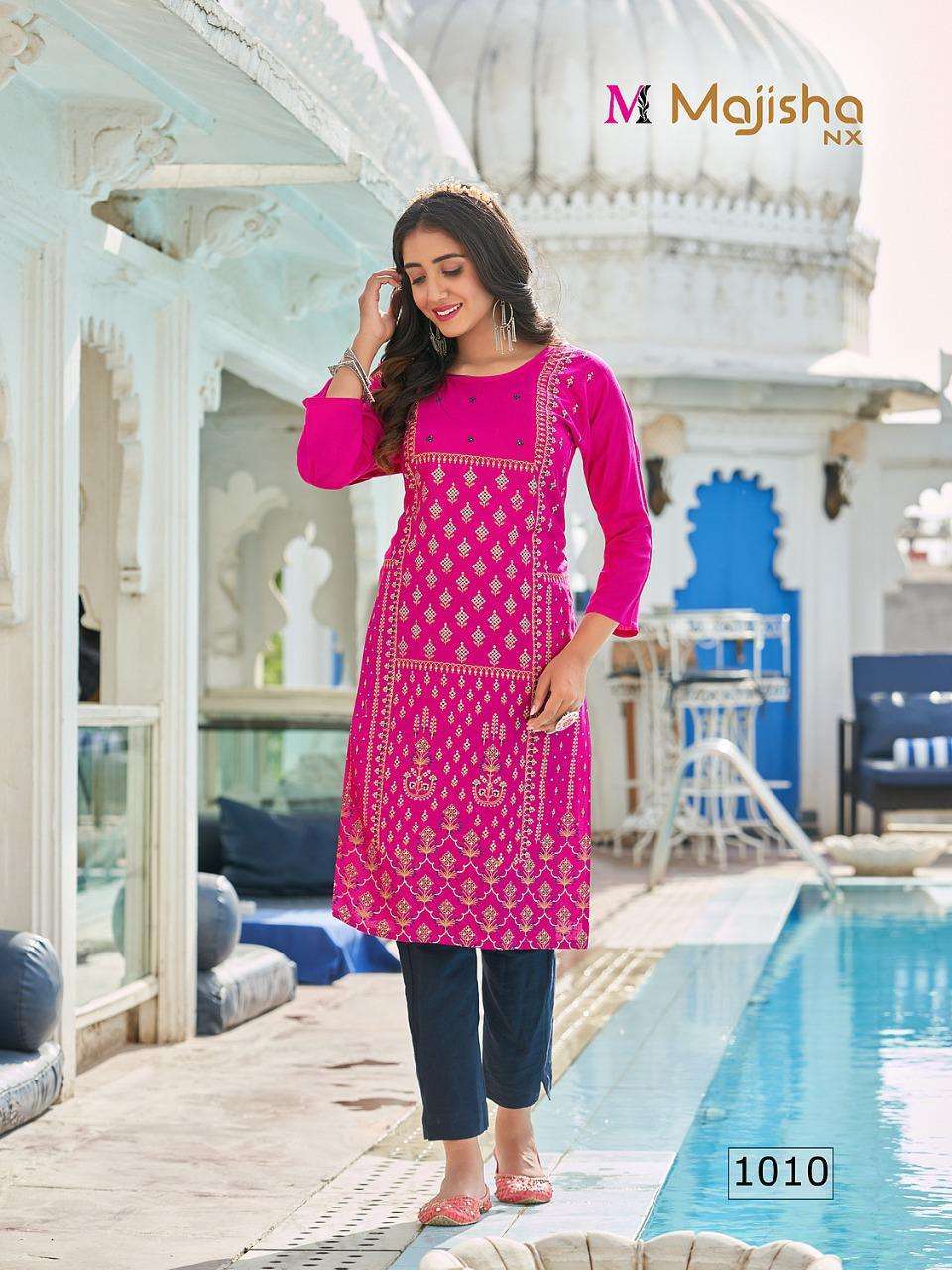 MAJISHA NX MASAKALI VOL 1 RAYON SIMPLE KURTI BEST RATE SELLER