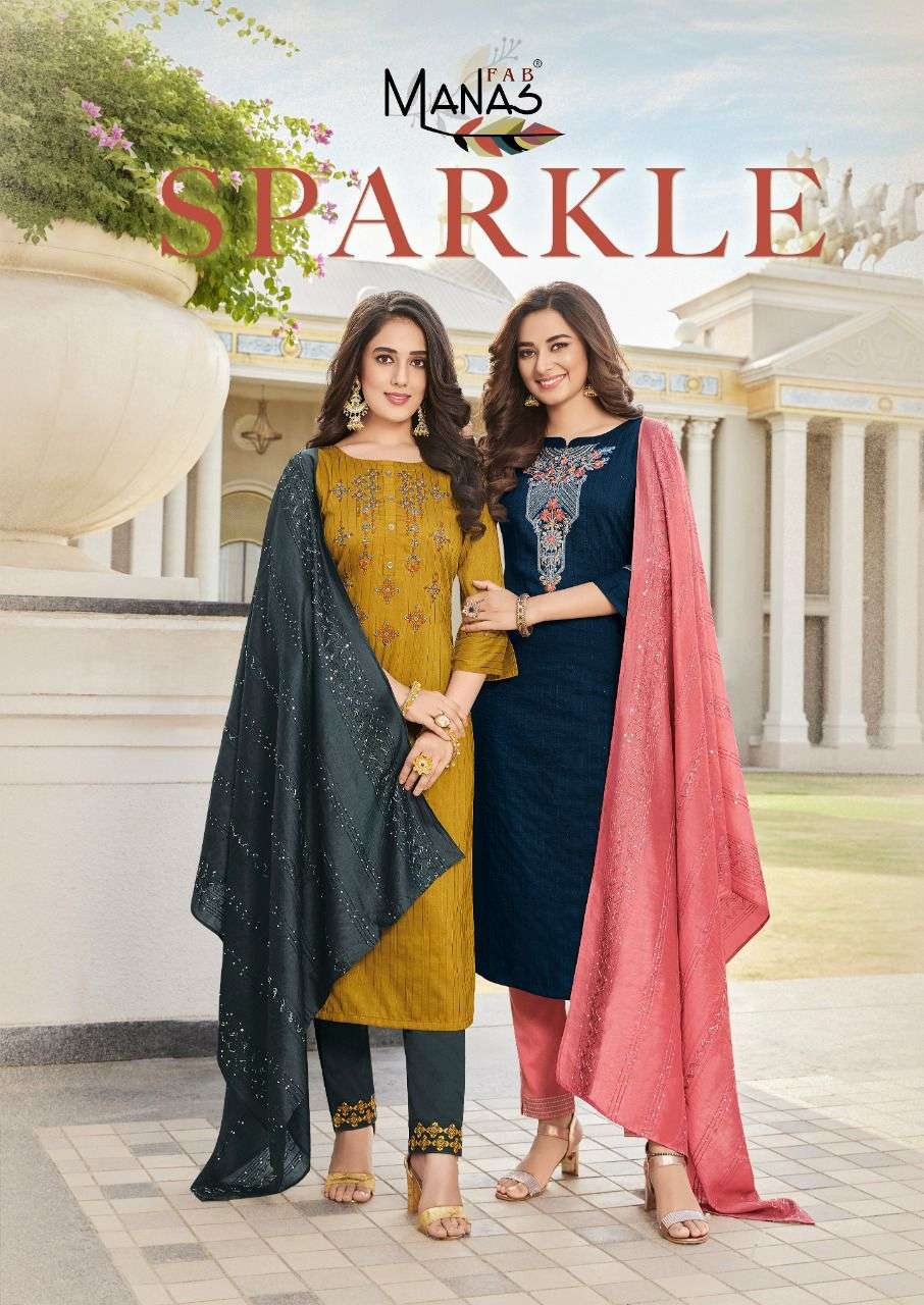 MANAS FAB Catalogue SPARKLE   Top,Pant with duptta 