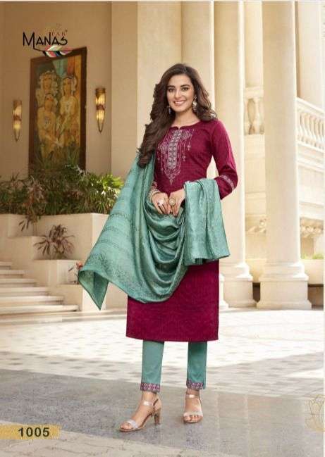 MANAS FAB Catalogue SPARKLE   Top,Pant with duptta 