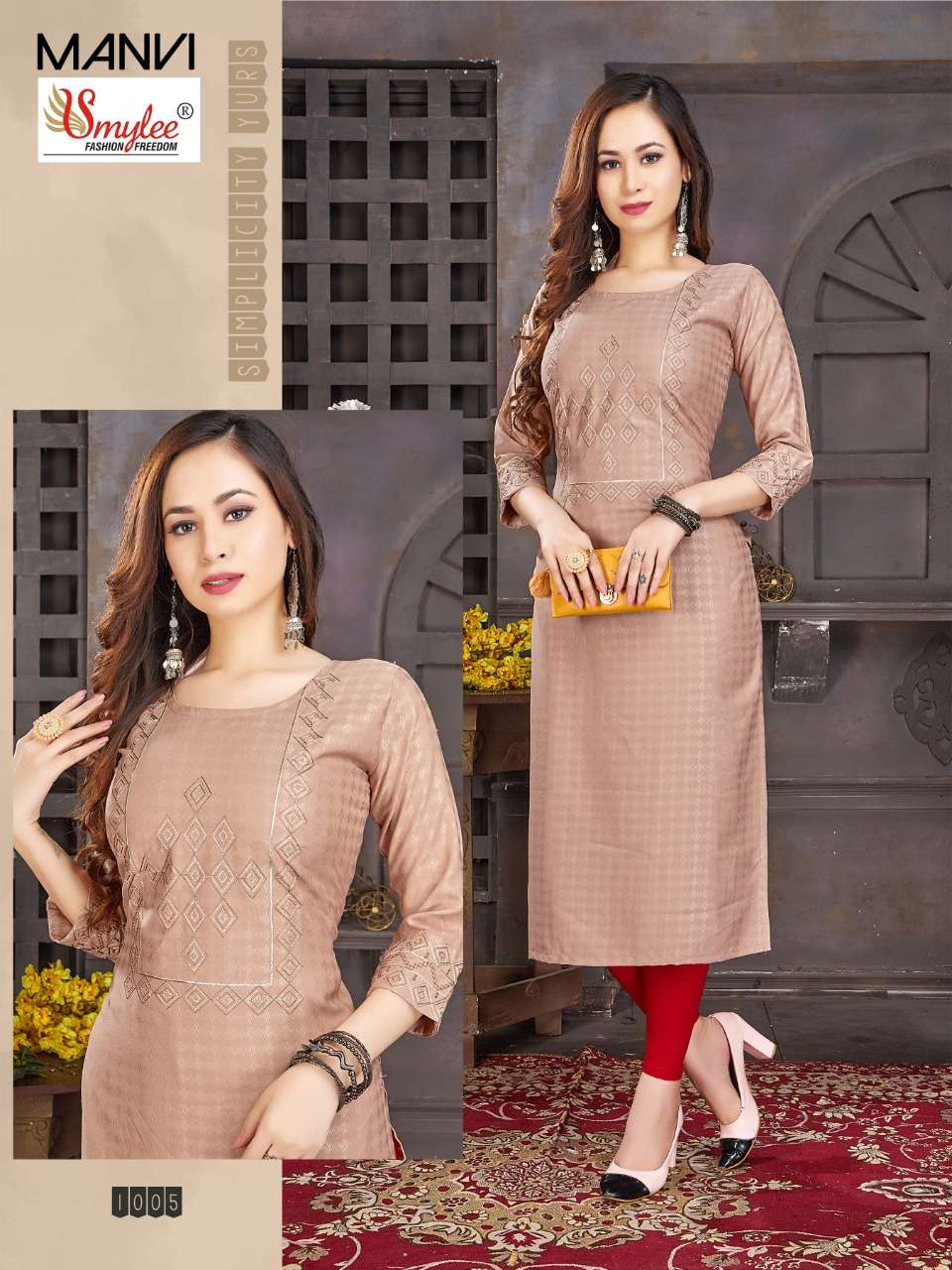 MANVI Office wear KURTI CATLOG at wholesale price in surat