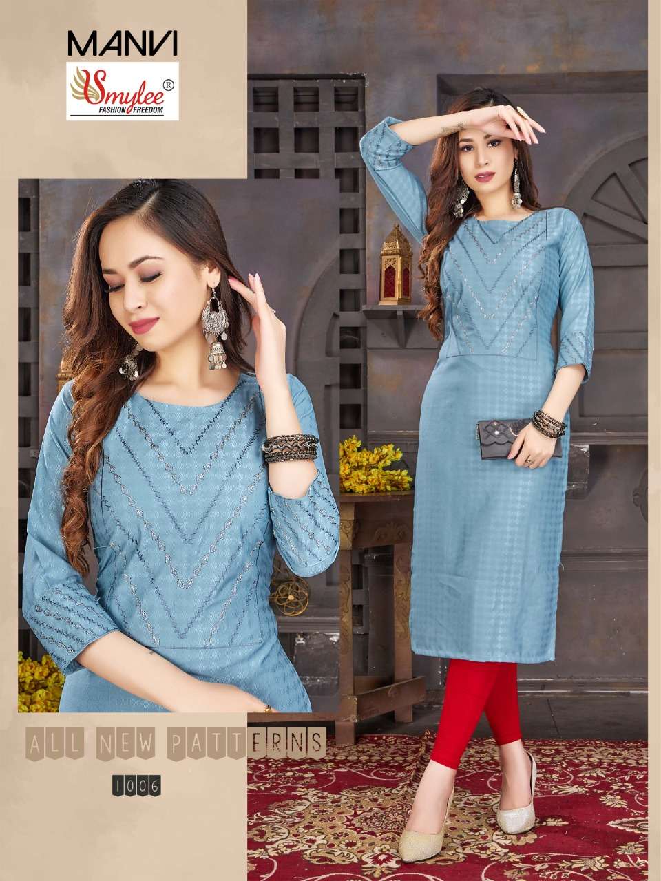 MANVI Office wear KURTI CATLOG at wholesale price in surat
