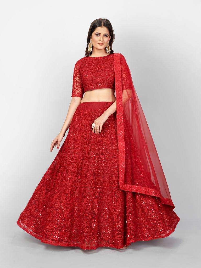 Maroon Color Designer Soft net Sequins Work Lehenga Choli 