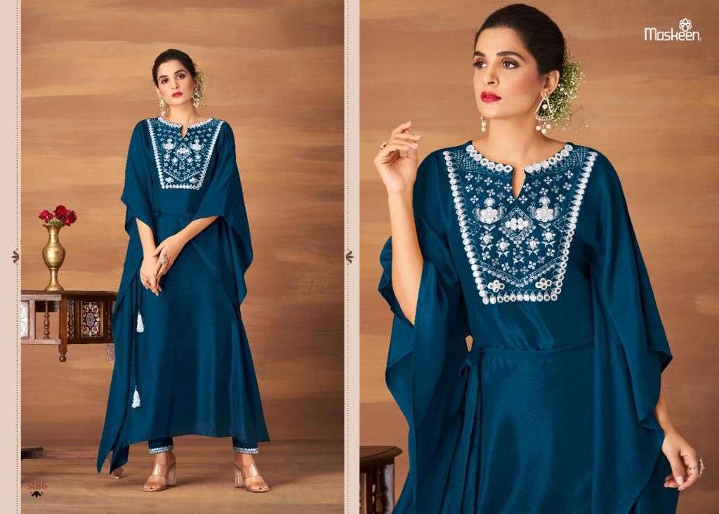 MASKEENJI ARAFAA DOLA SILK KURTI WITH PANT SUPPLIER