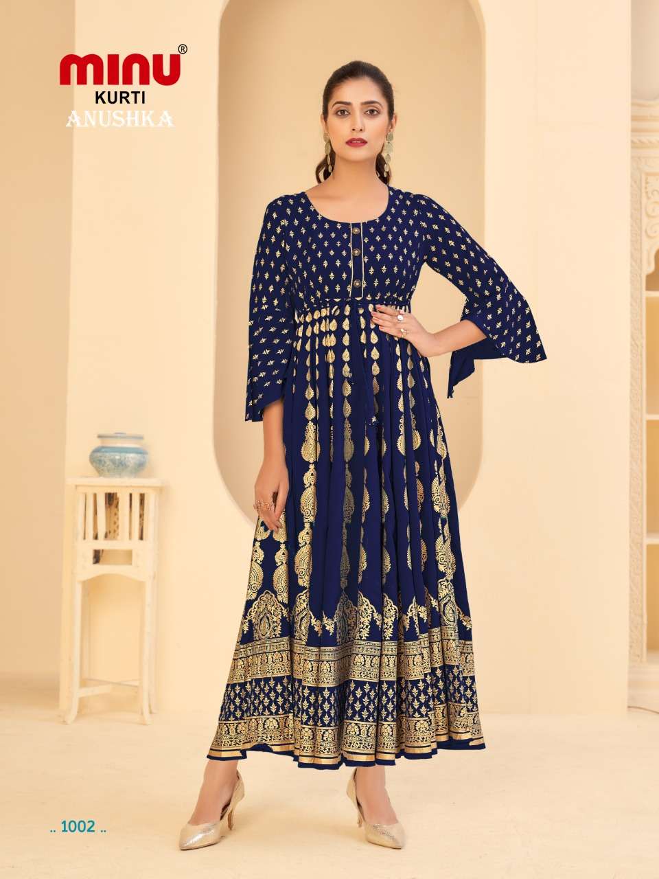 Minu ANUSHKA Rayon Long Flair Gown-4P Catalog