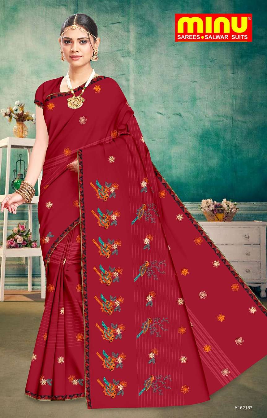 Minu APARAJITA Cotton Embroidered Saree-8P Catalog