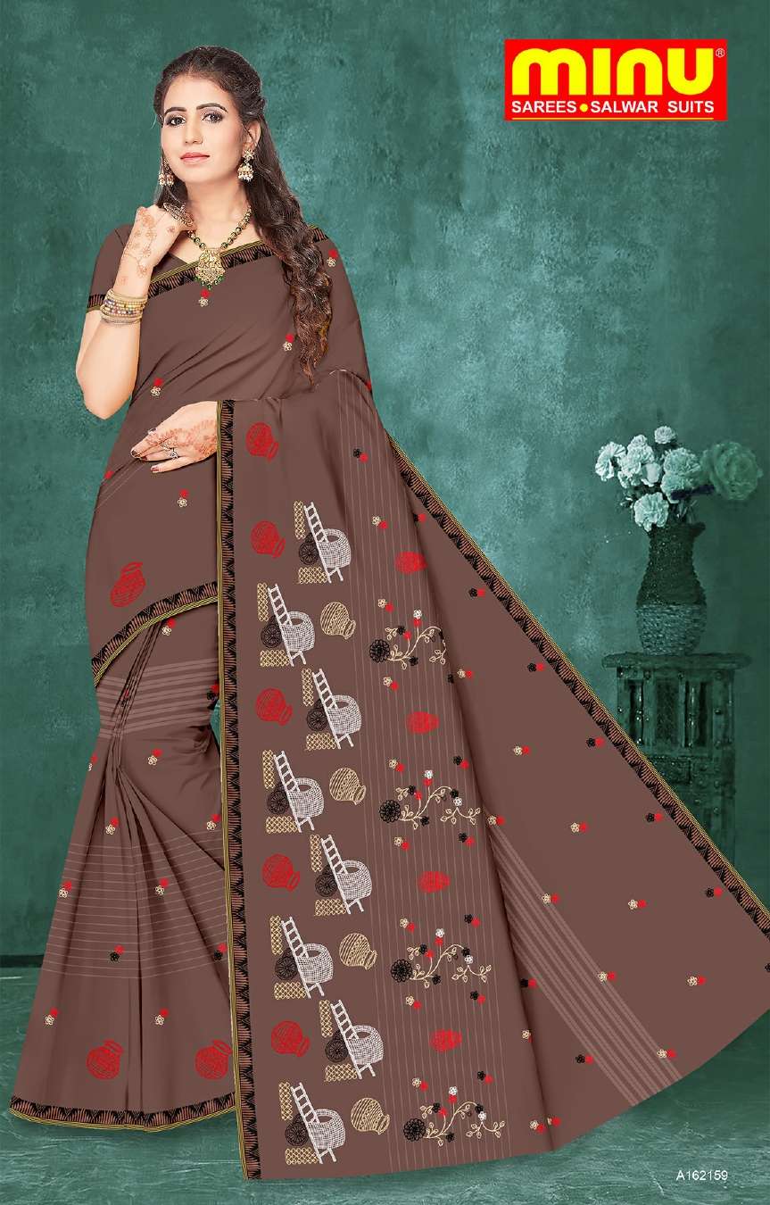 Minu APARAJITA Cotton Embroidered Saree-8P Catalog
