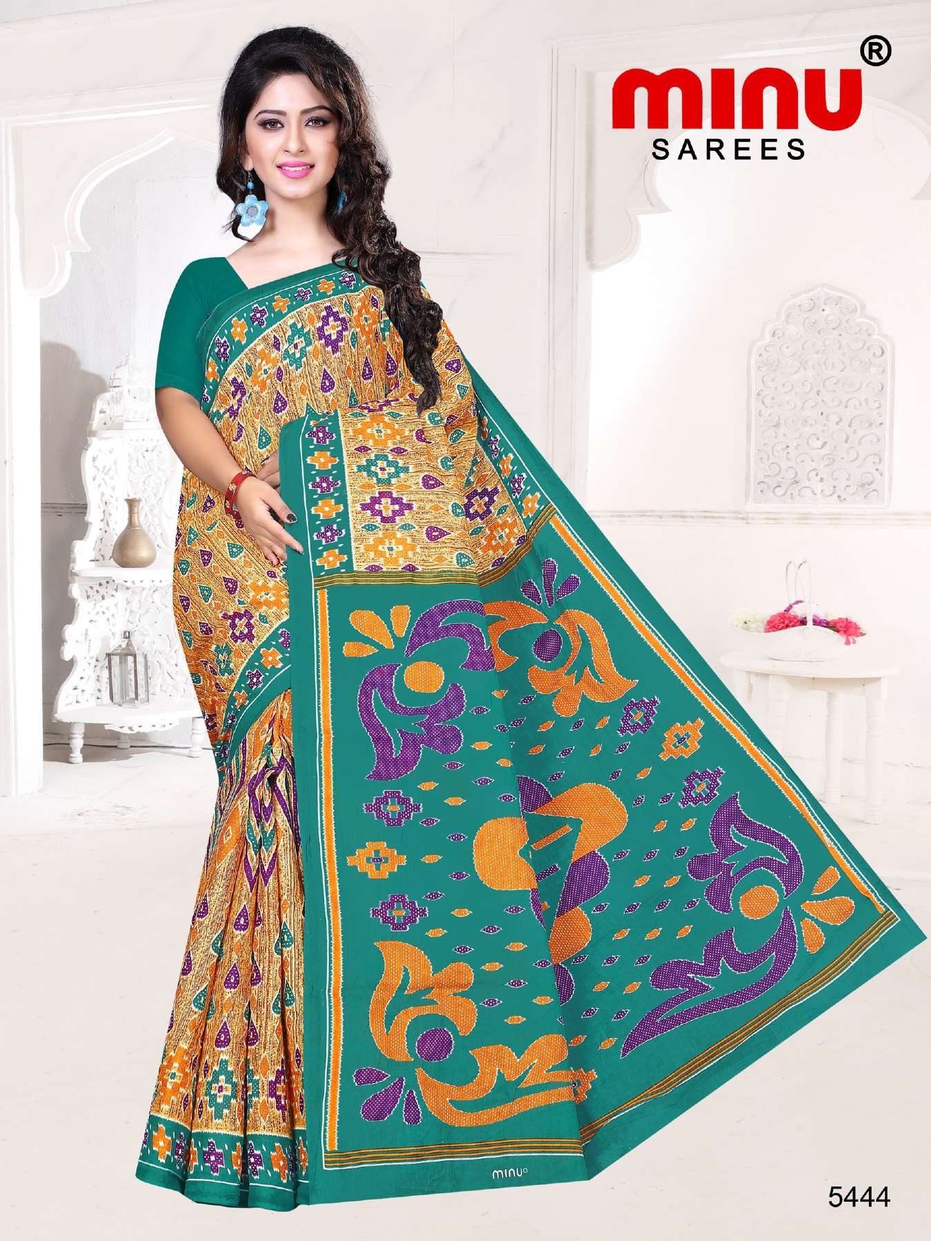Minu APPLE Cotton Printed Saree-15P Catalog