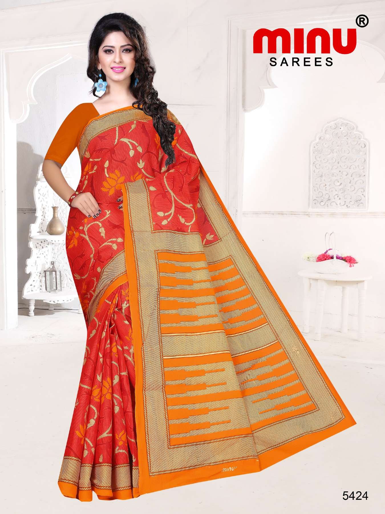 Minu APPLE Cotton Printed Saree-15P Catalog