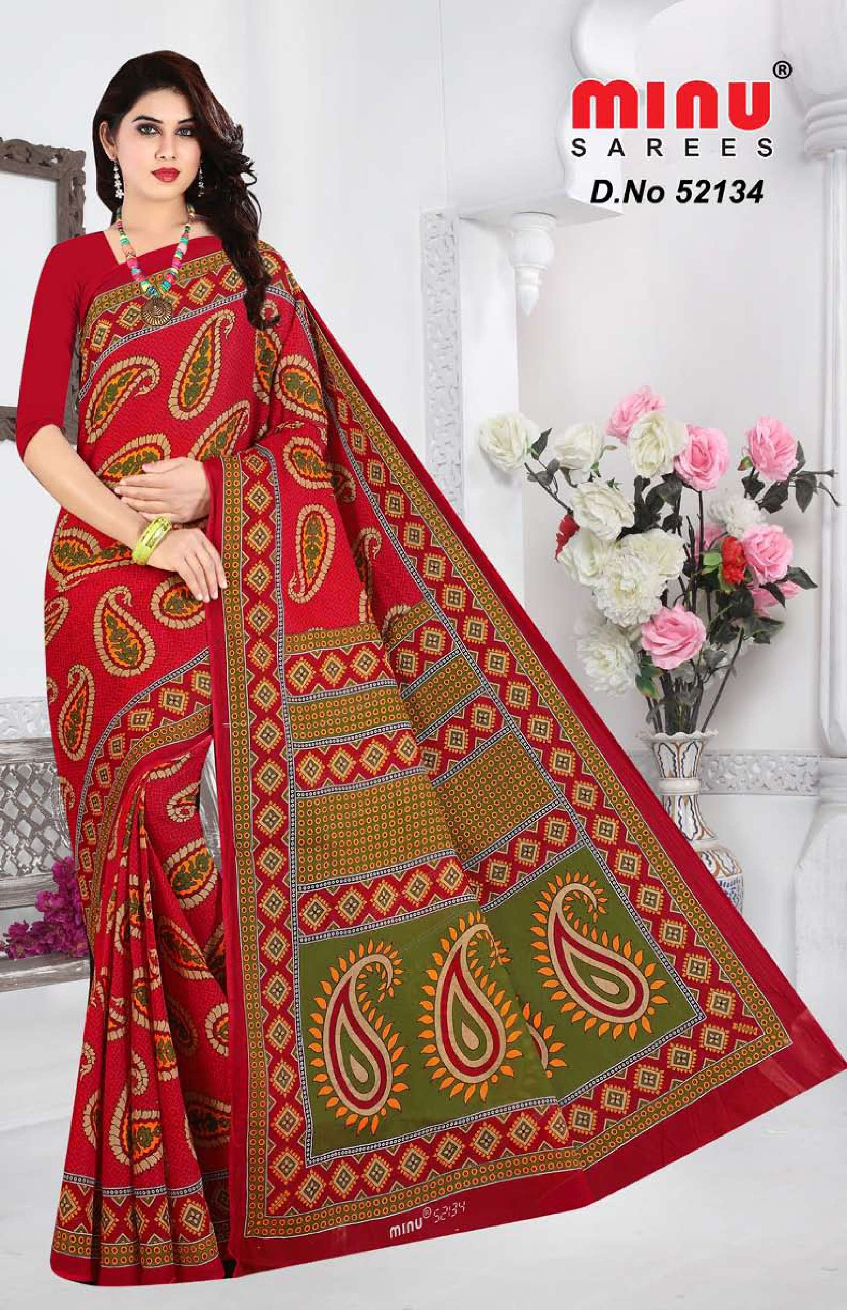 Minu BEGUM Cotton Printed Saree-12P Catalog