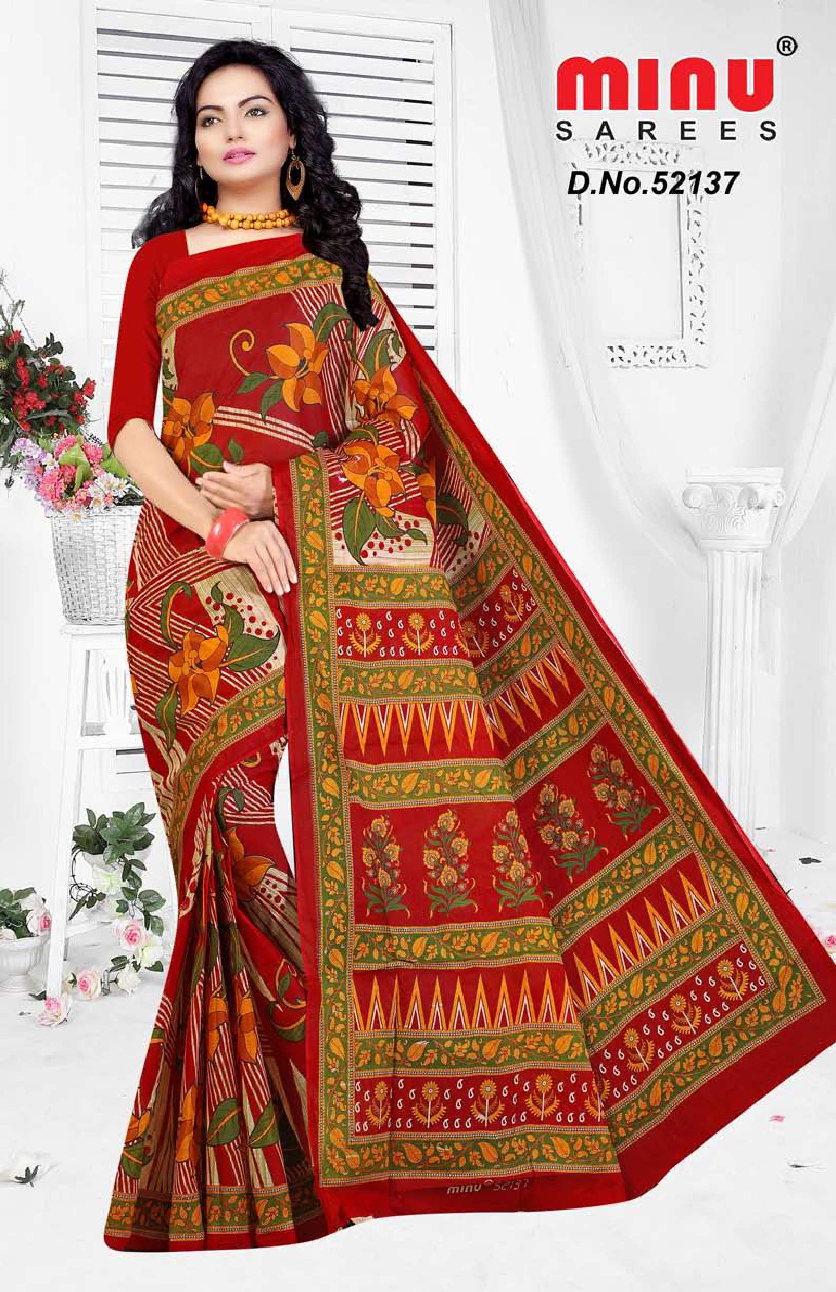 Minu BEGUM Cotton Printed Saree-12P Catalog