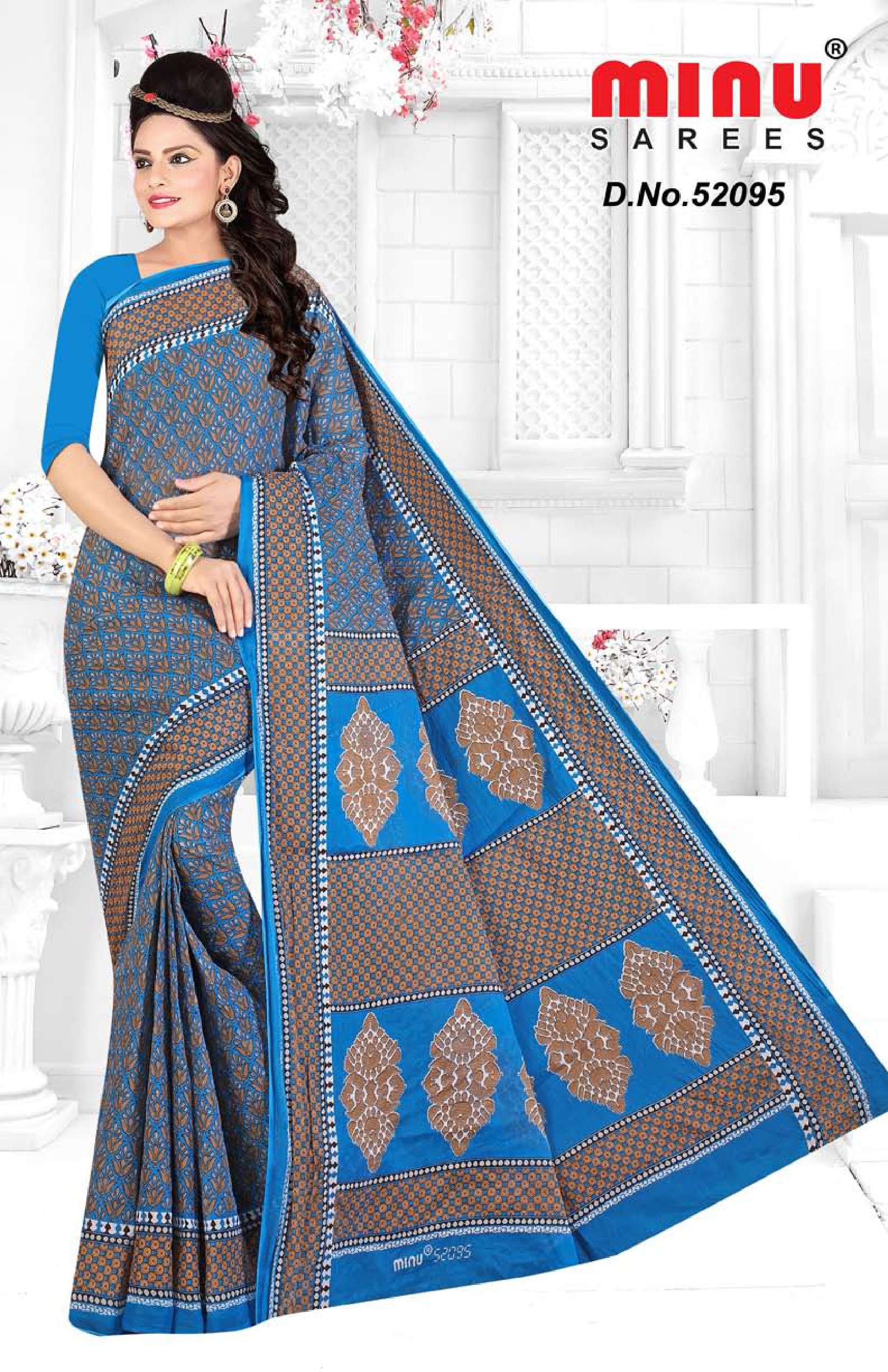 Minu BEGUM Cotton Printed Saree-12P Catalog