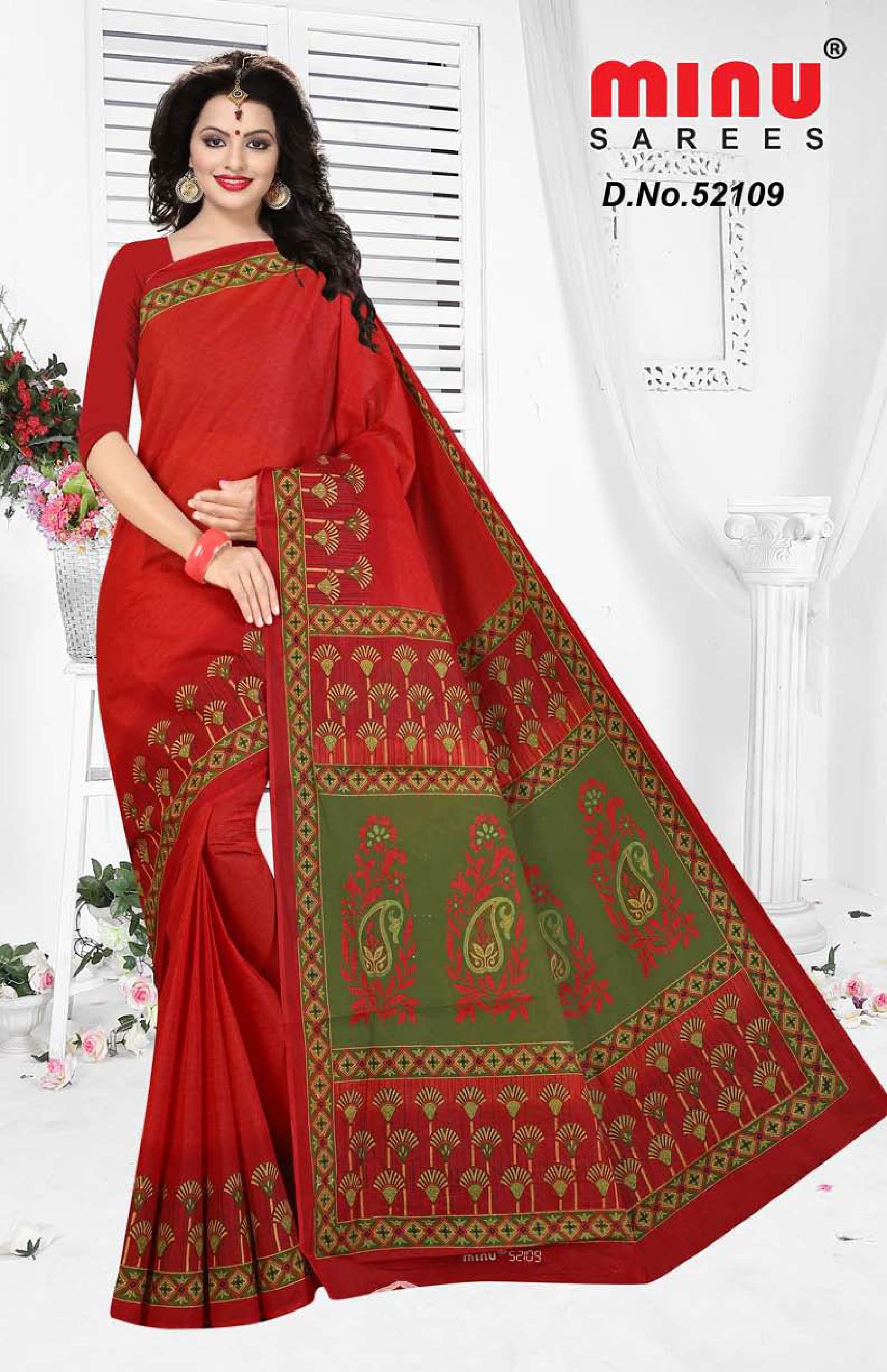 Minu BEGUM Cotton Printed Saree-12P Catalog