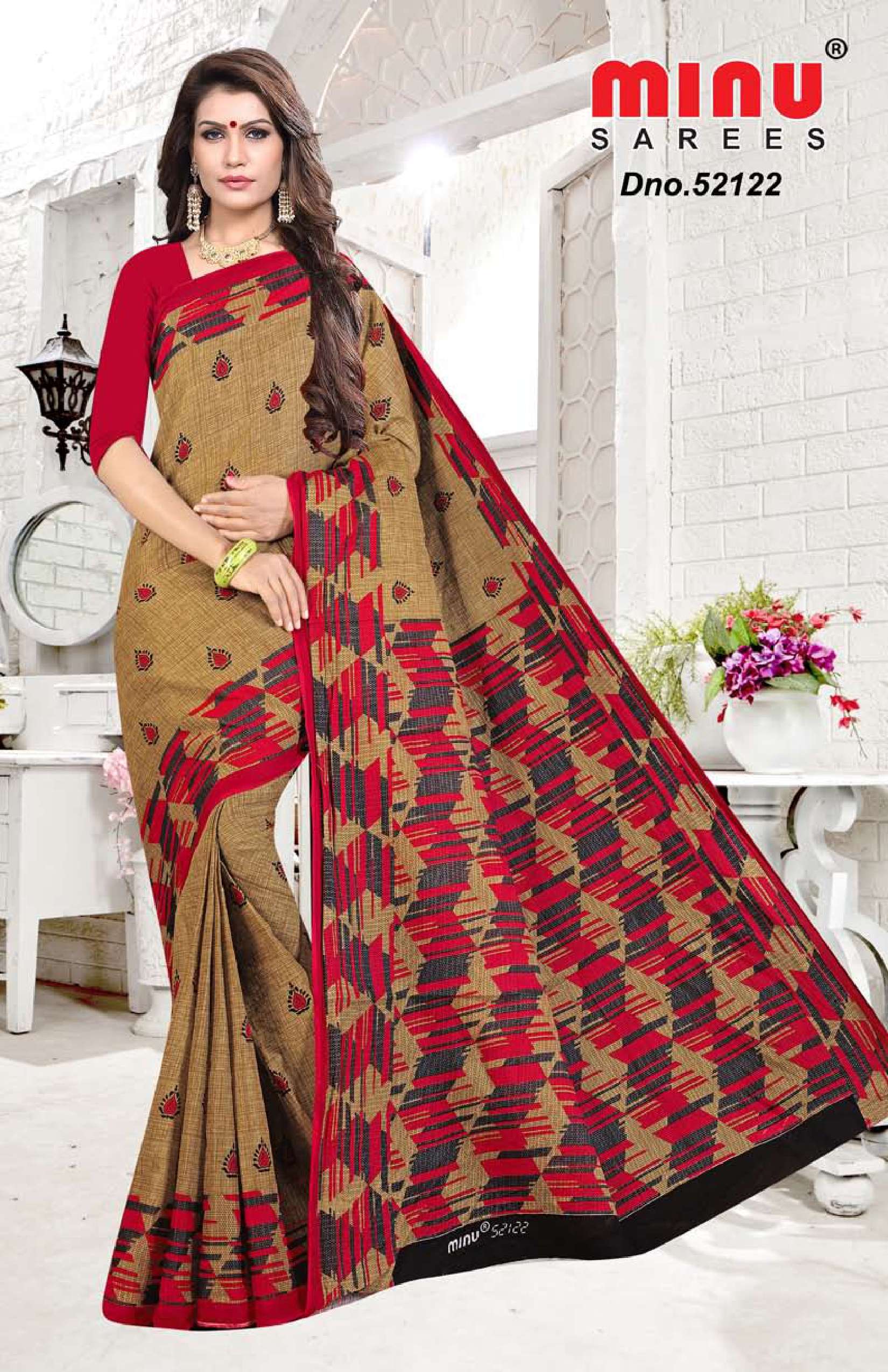 Minu BEGUM Cotton Printed Saree-12P Catalog