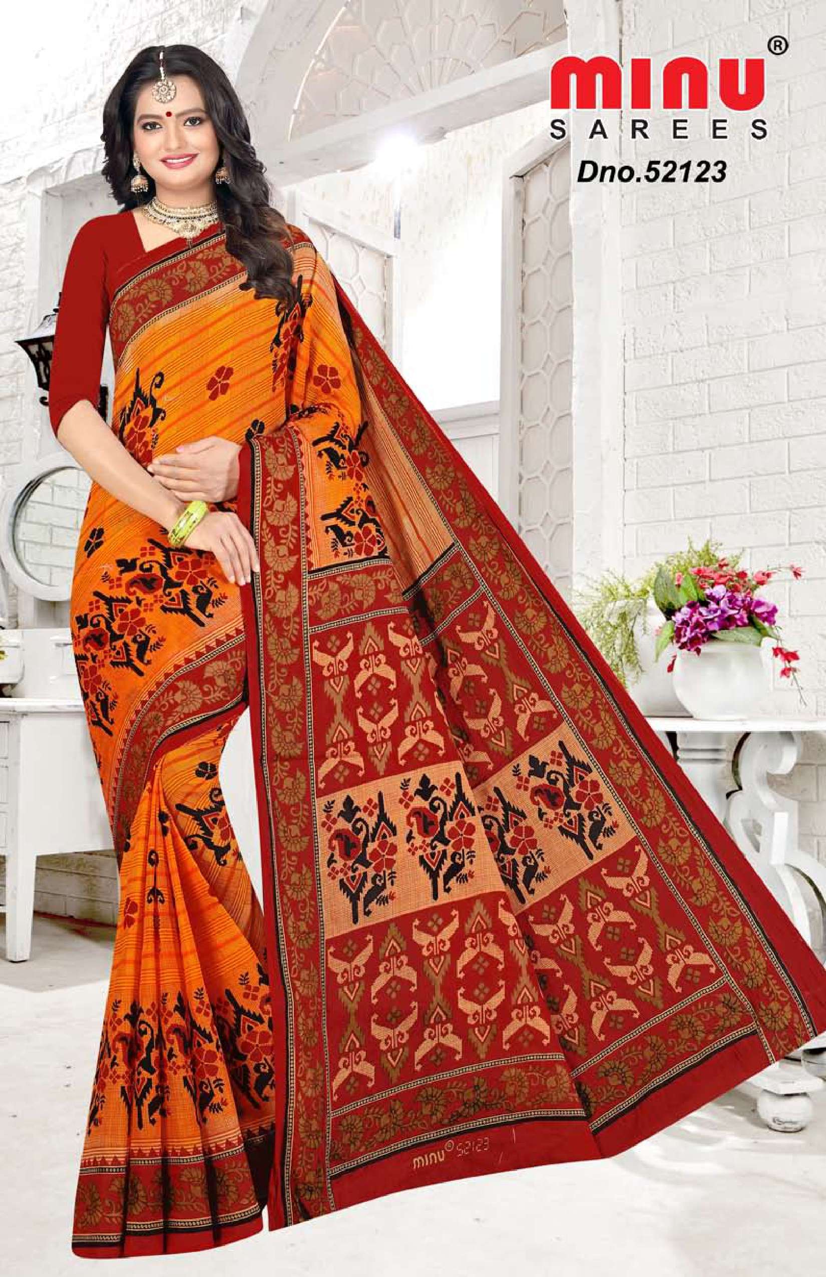 Minu BEGUM Cotton Printed Saree-12P Catalog