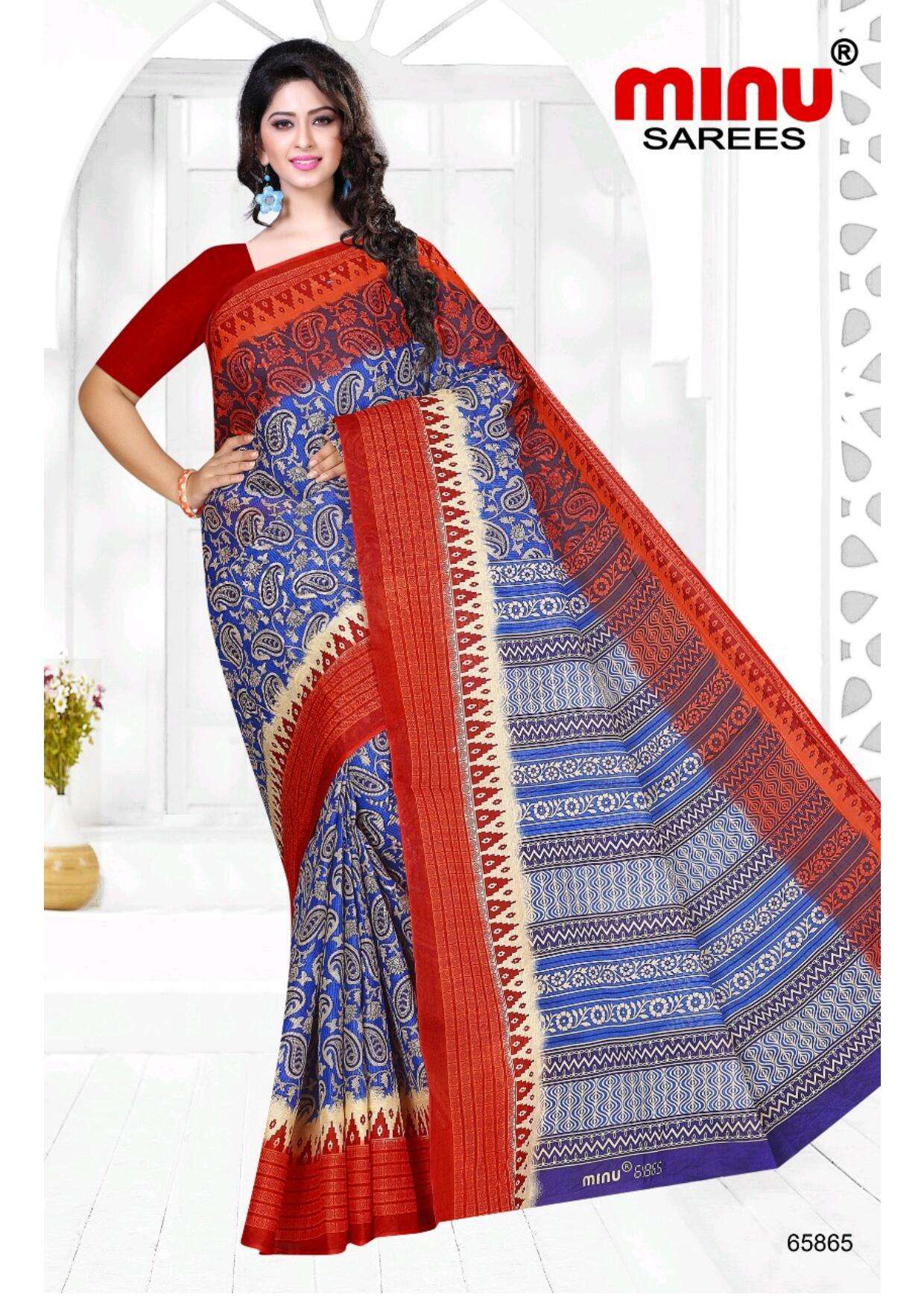Minu BUNTY Assorted Cotton Saree-4P catalog
